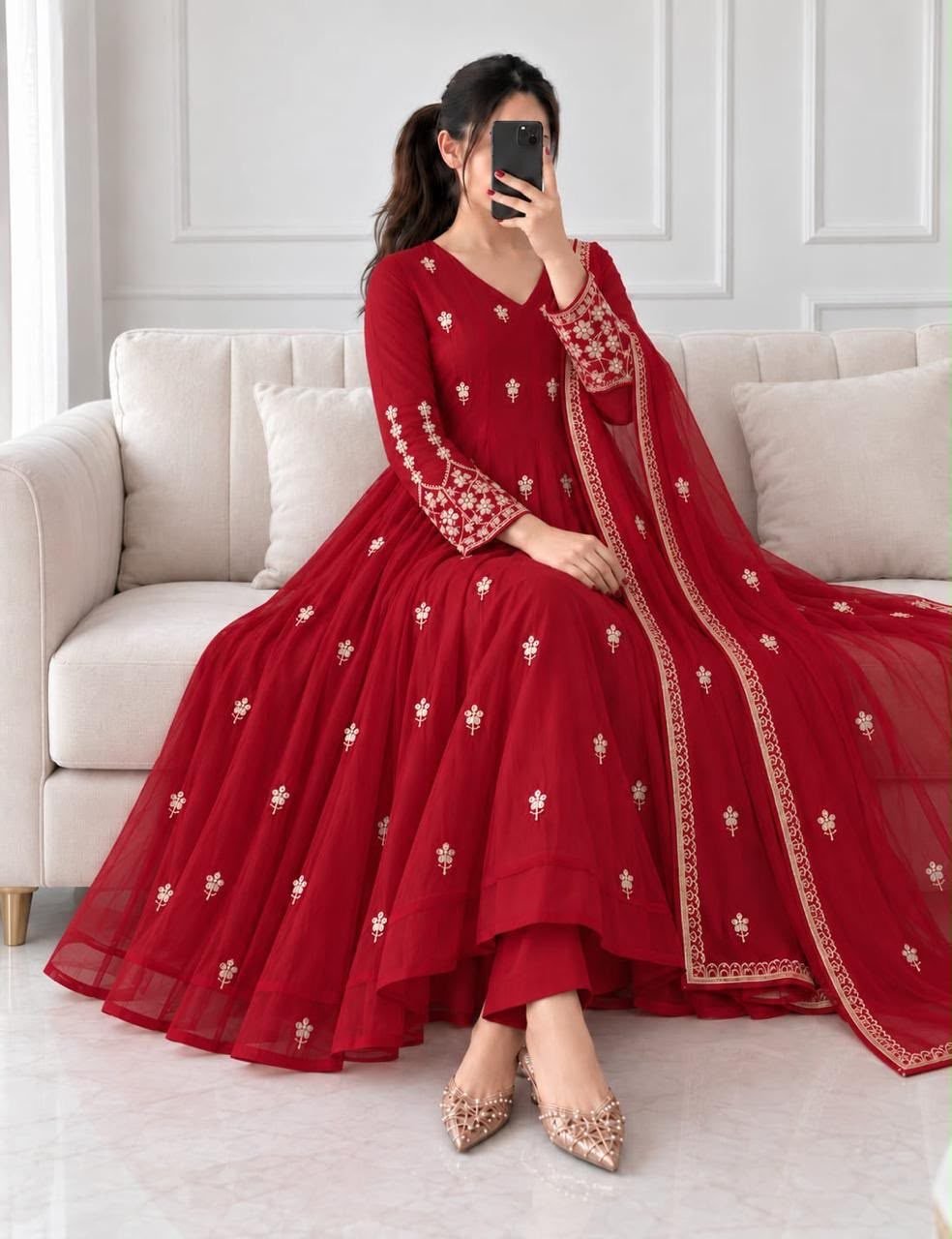 *❤️ WEDDING Ruby PREMIUM DESIGNER FESTIVAL ANARKALI SUIT COLLECTION – image 2