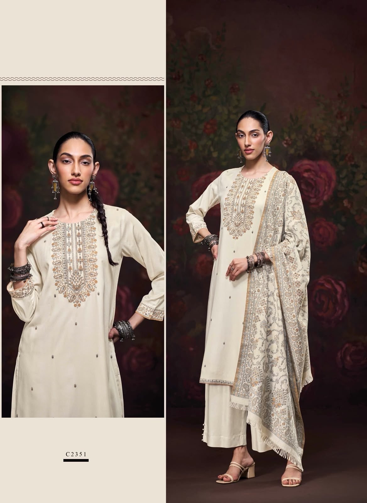 Ganga premium suits – Cream – image 10