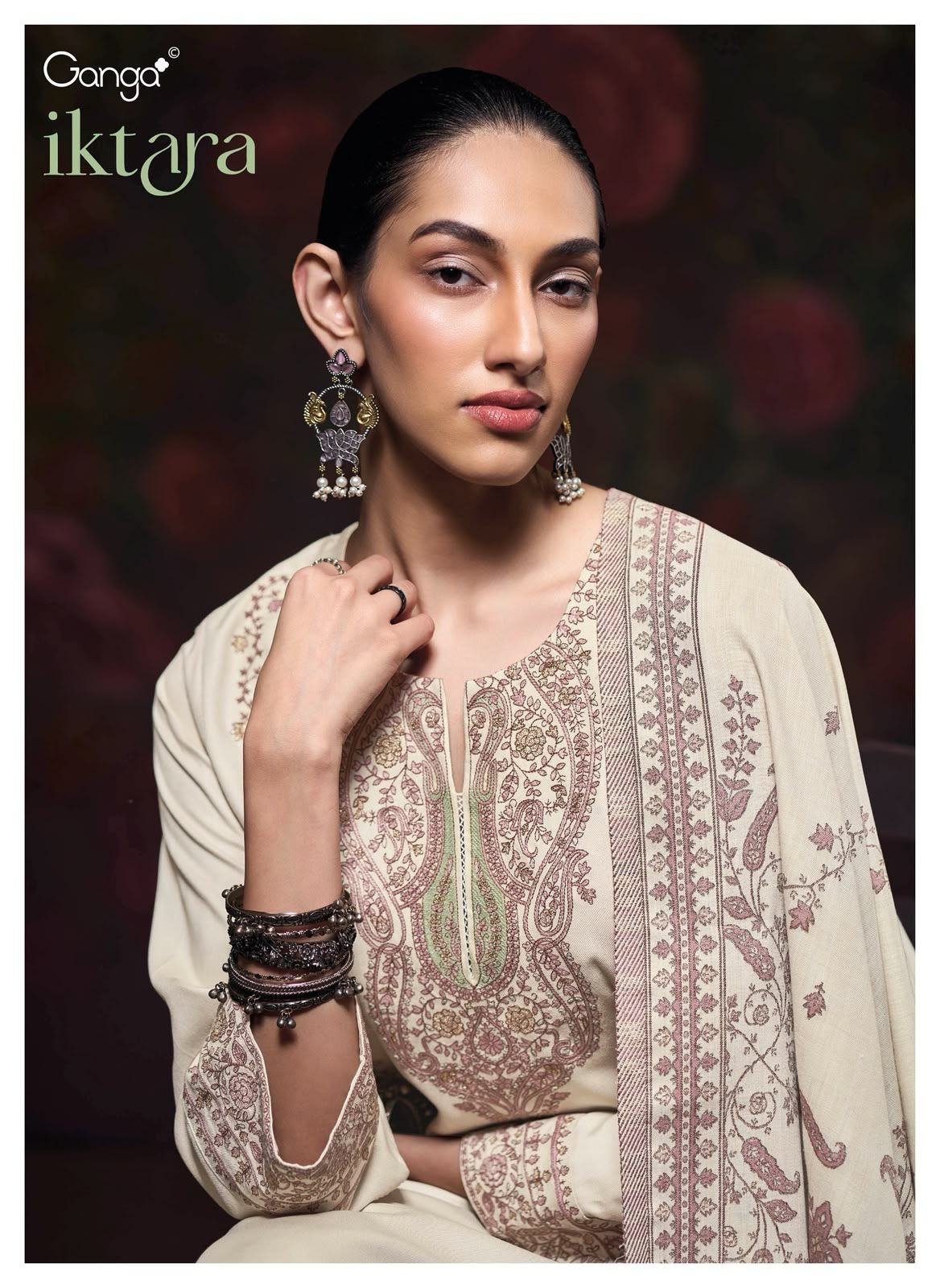 Ganga premium suits – Cream – image 13