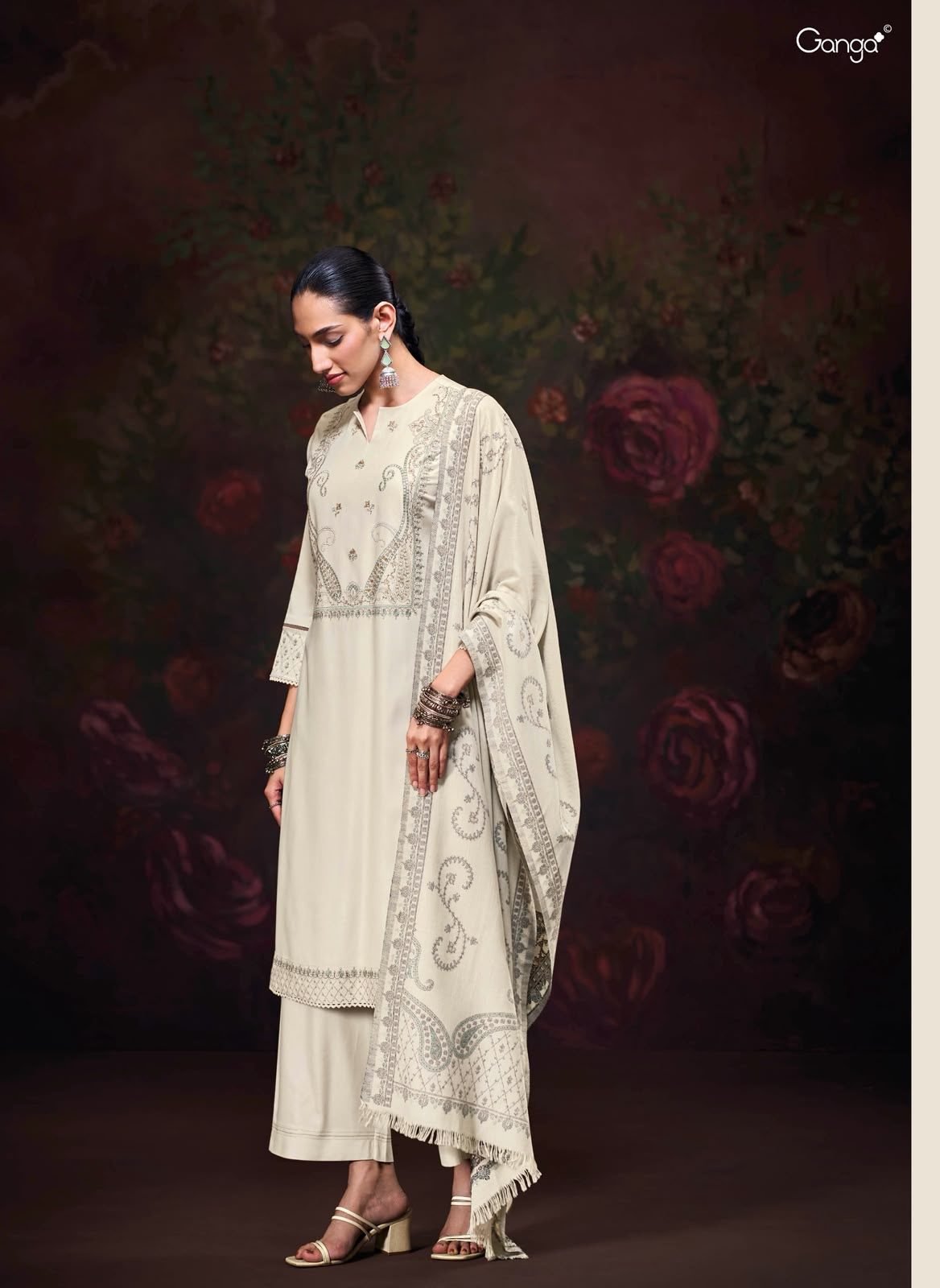 Ganga premium suits – Cream – image 8